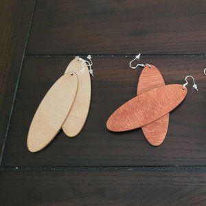 Solid Wood 'Surfboard' Earrings